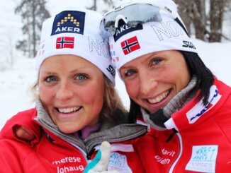 Тереза Йохауг и Марит Бьорген - многократные чемпионки мира по лыжным гонкам