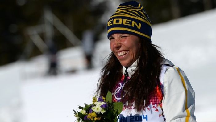 Шарлотт Калла на награждении на Олимпийских играх 2014 года