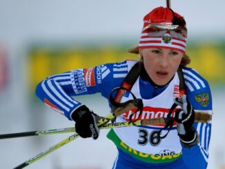 Альбина Ахатова - один из лидеров сборной России по биатлону